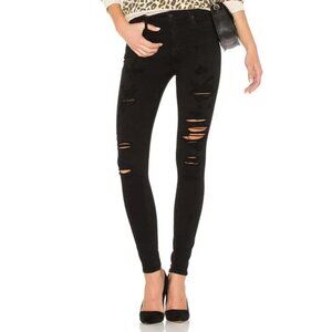 AGOLDE Sophie High Rise Skinny Moonstruck Black Distressed Denim Jeans Size 26